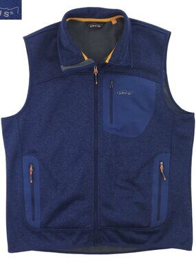 Orvis Windproof Vest Fleece Lined Full Zip Pockets Mock Neck 2F8E Men's Large
